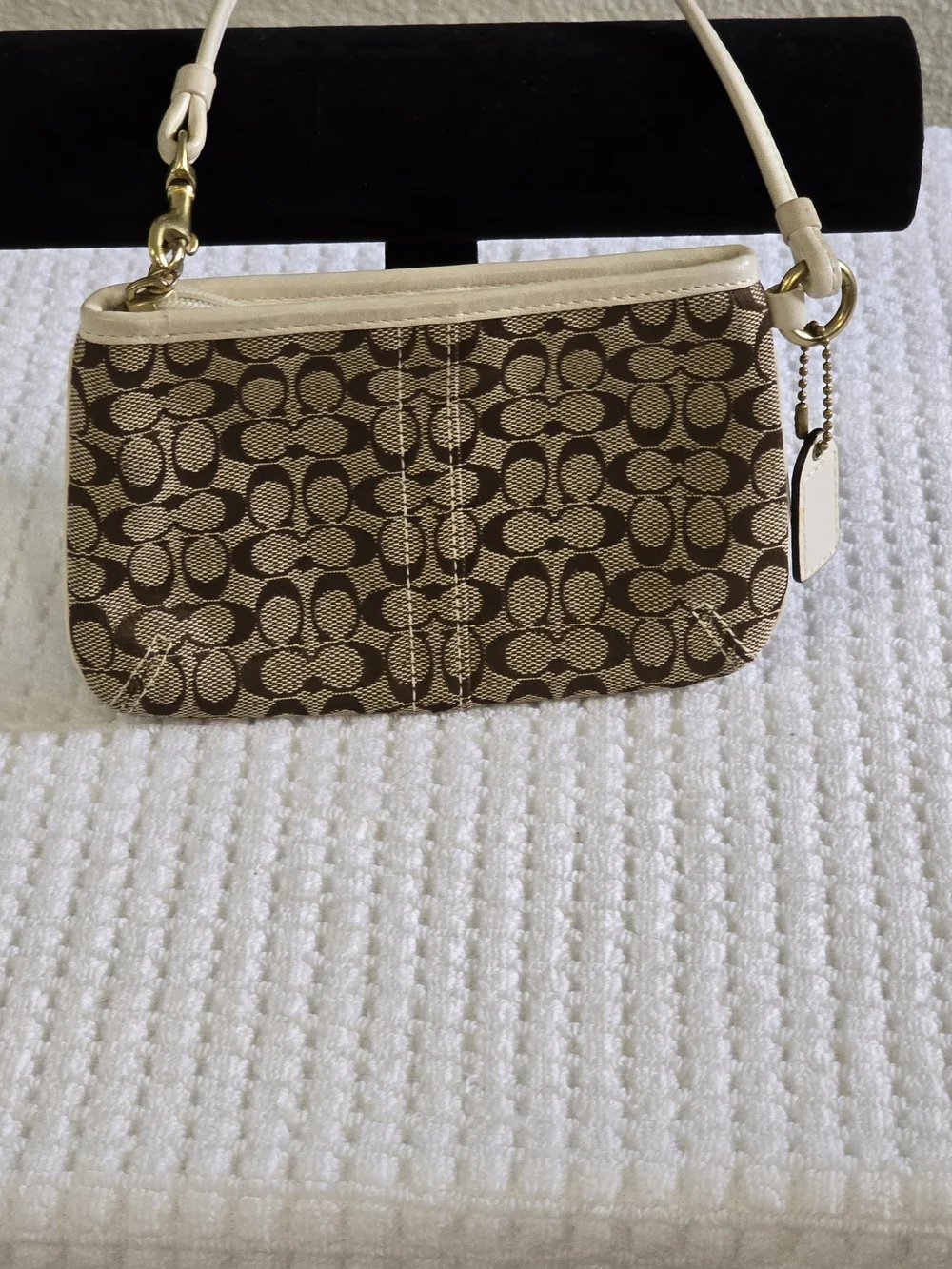 Coach Signature Canvas and Leather Shoulder Bag in Brown/Cream